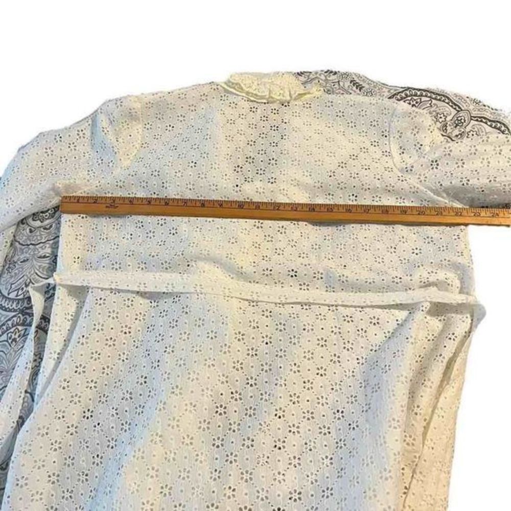 Vintage Miss Elaine 50s/60s white eyelet lace house robe - Picture 8 of 11